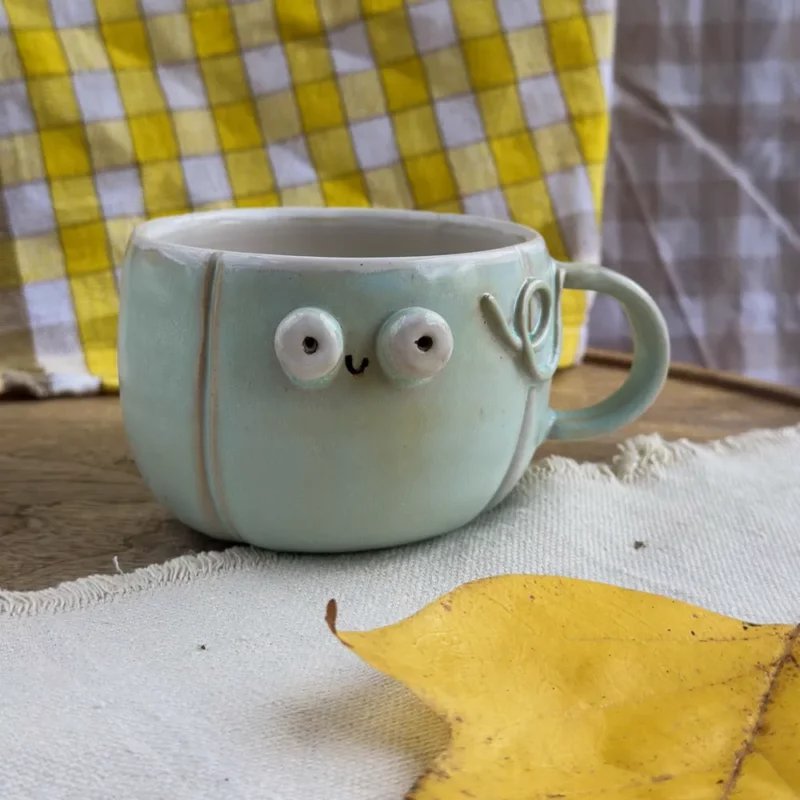 Kubek Dynia- pastelowo-seledynowy