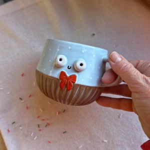 Kubek Świąteczny Elegant w groszki