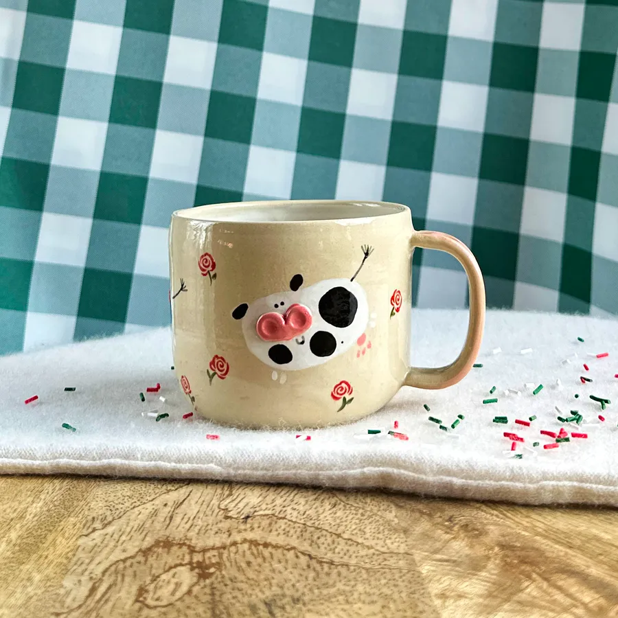 Kubek Krówki w różach - obrazek 2