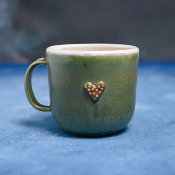 Kubek Konik Biały-zieleń