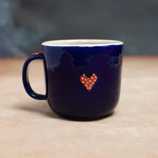 Kubek Biały Konik- kobalt