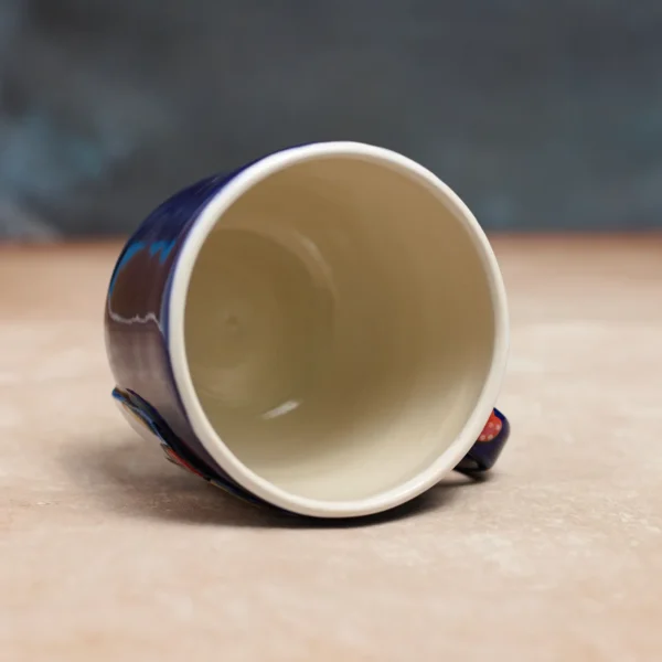 Kubek Biały Konik- kobalt