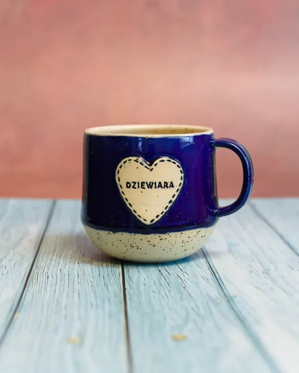 Kubek Dziewiara kobalt z serduszkiem