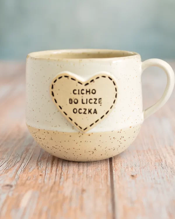 Kubek Cicho bo liczę oczka – biel