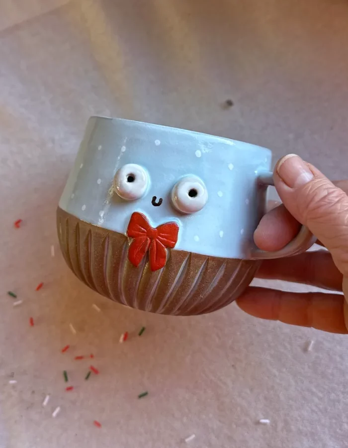 Kubek Świąteczny Elegant w groszki